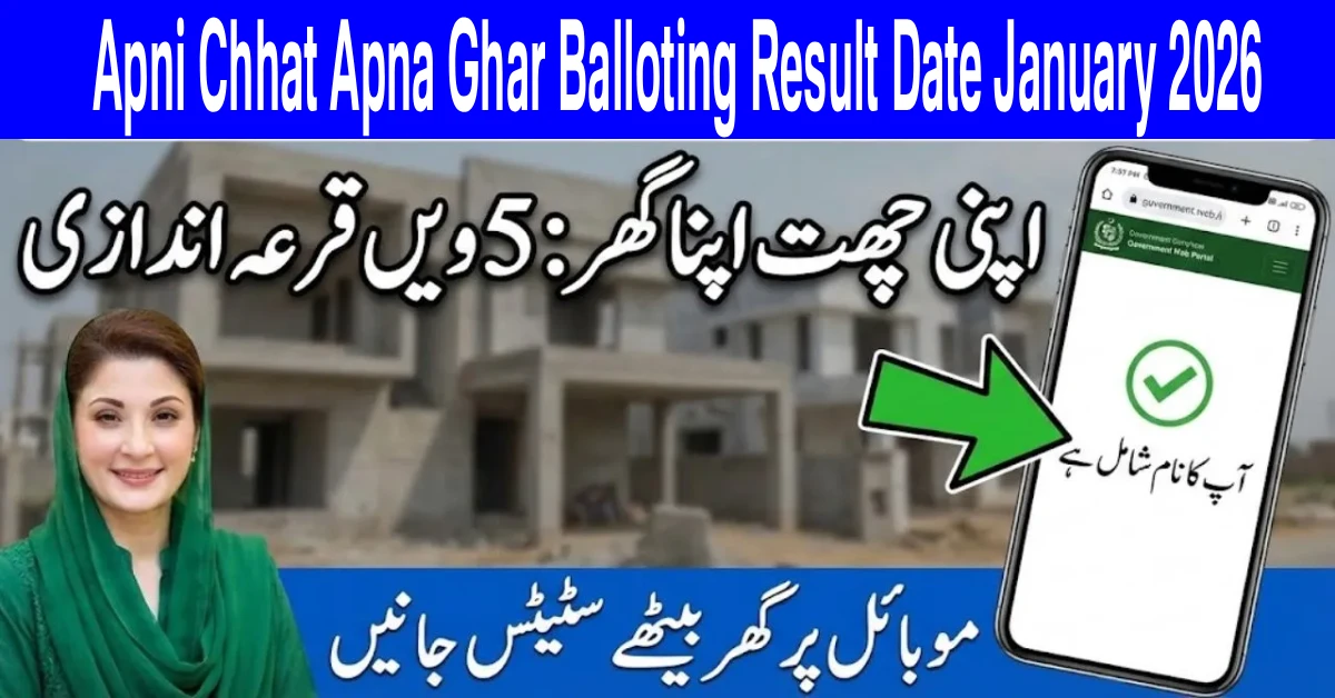 Apni Chhat Apna Ghar Balloting Result Date January 2026
